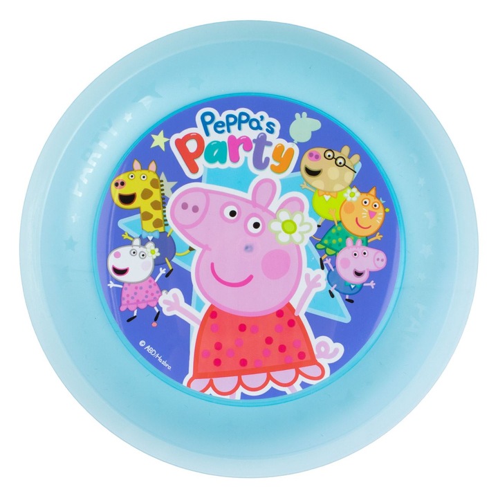 Farfurie din Plastic Bleu Reutilizabila Peppa Pig 21cm