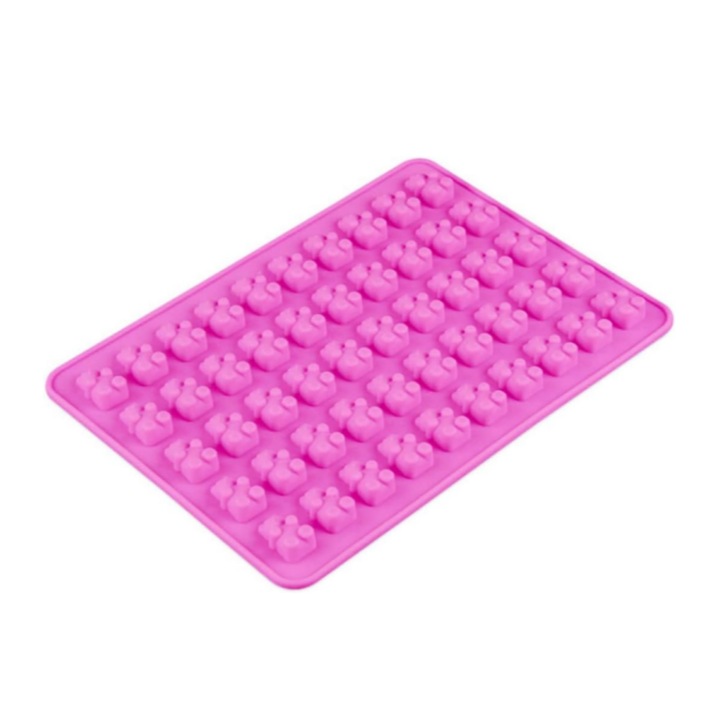 Силиконови форми за шоколад AieQaQ – 50 форми на животни и плюшени мечета! Идеален за ръчно изработени бонбони, сладкиши и сладкарски изделия. Розови формички, лесни за употреба и почистване