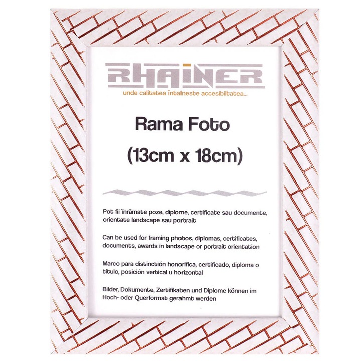 Rama foto Barrio alb+auriu rose 13x18, Createur