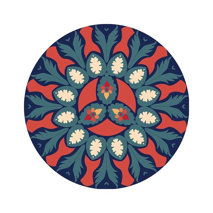 Covoras de Silicon pentru Bucatarie, 22x22 cm, Rezistent la Caldura - Motiv Mandala