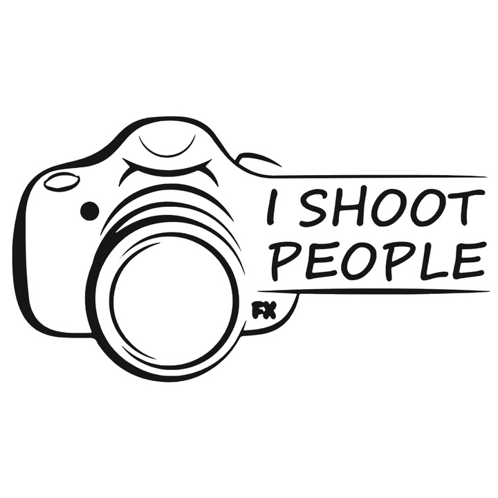 Sticker Auto - SMAER - I SHOOT PEOPLE - 20cm x 15cm - Negru