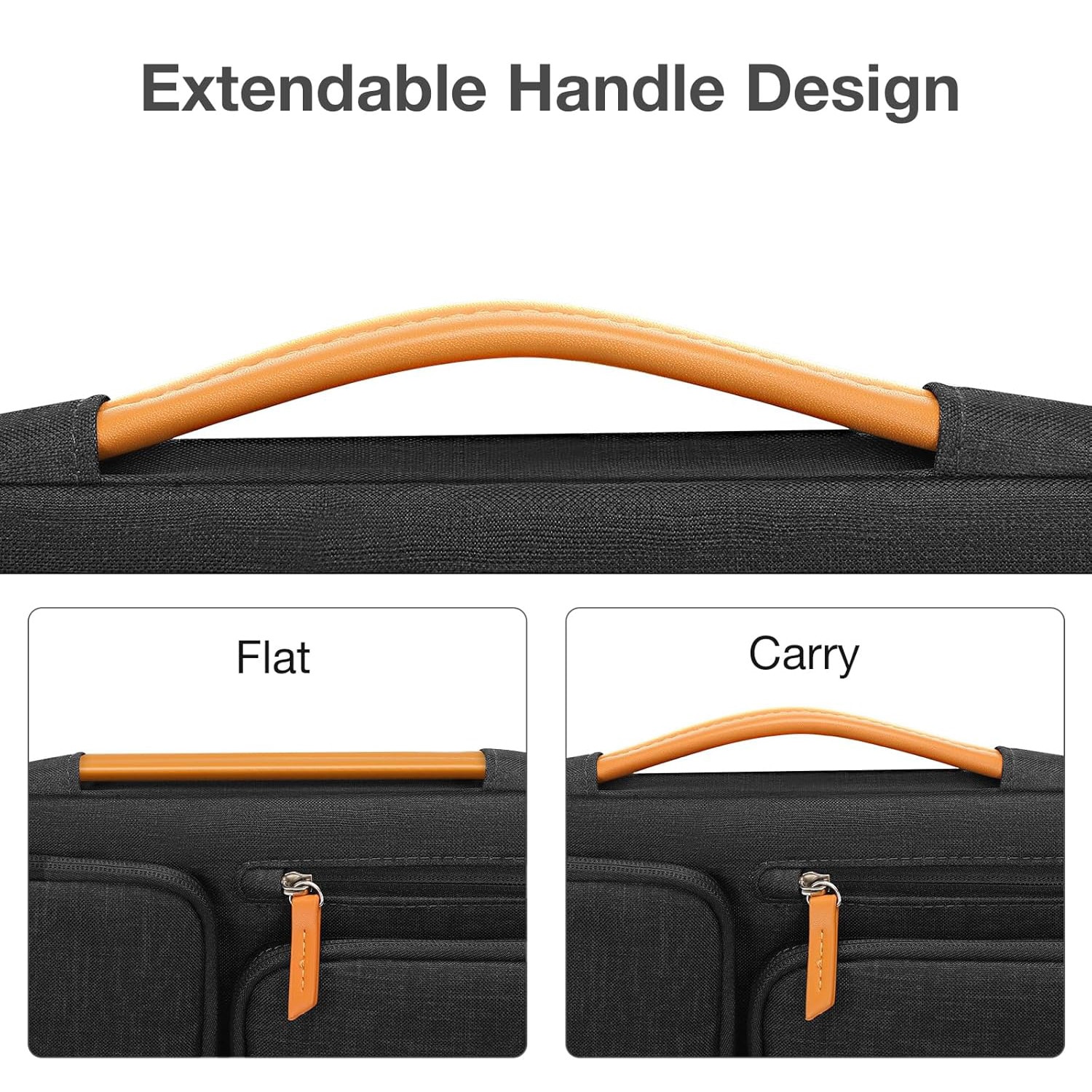 Geanta de umar pentru laptop, BYONDSELF®, 15-15, 6 inchi, compatibila cu laptop-uri MacBook Pro 16, HP, Dell, Lenovo, Asus, geanta cu deschidere laterala, cu 4 buzunare si maner cu fermoar, Negru