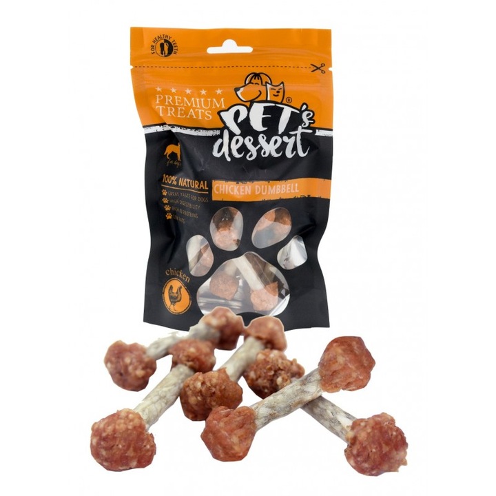 recompense pentru caini pet s dessert lsc-26 chicken dumbbell 80 g imagen 25_1_
6