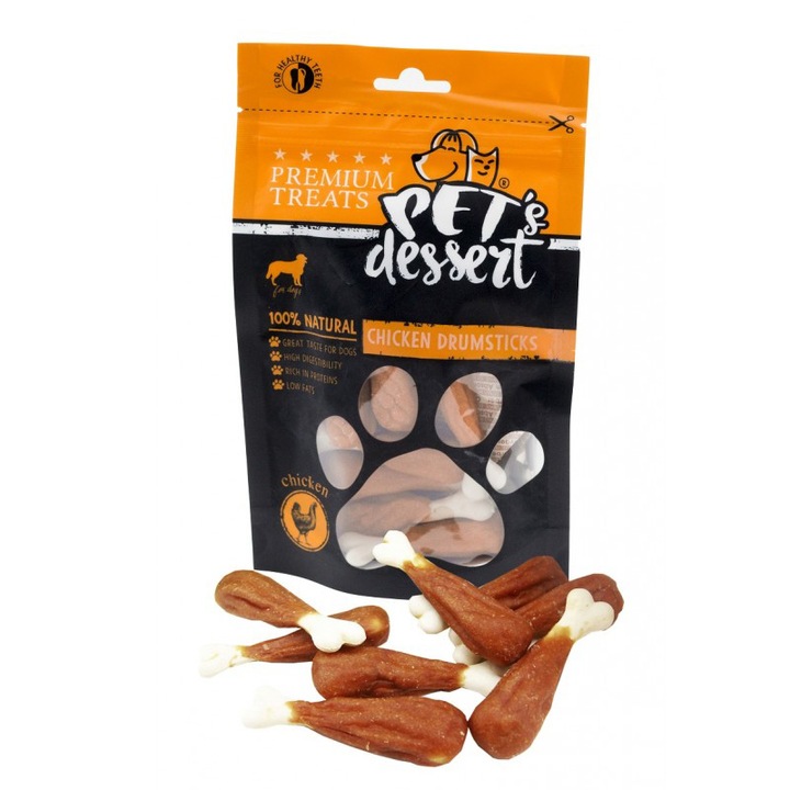 Recompense pentru caini Pet 'S Dessert Lsc-32, Chicken Drumsticks, 500g