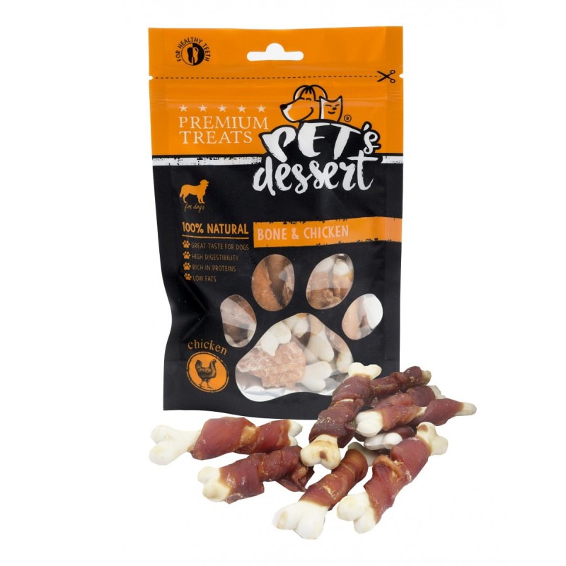 Recompense pentru caini Pet 'S Dessert Lsc-53, Bone & Chicken, 500 g