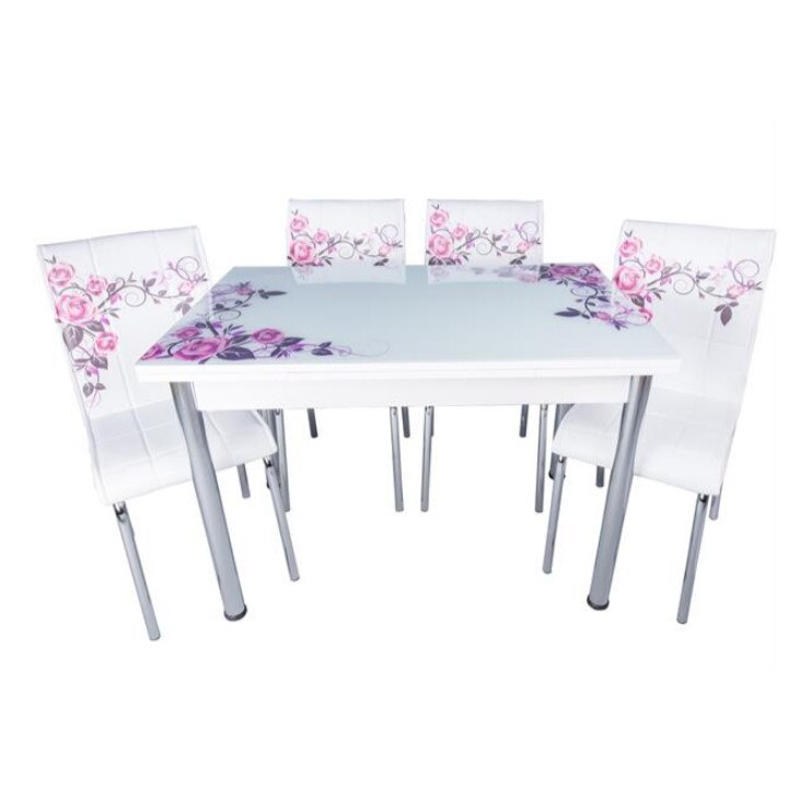 Set masa si 4 scaune, mov