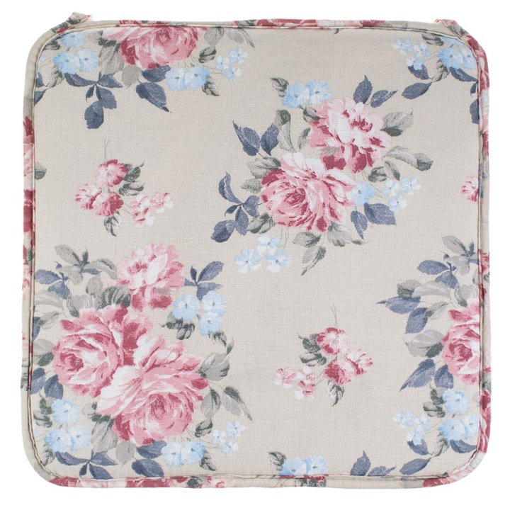 Perna de Vara Bej Floral pentru Scaun 39x39cm
