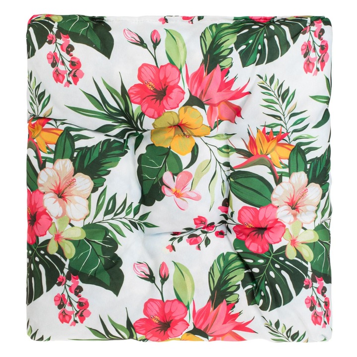 Perna de Podea cu Model de Vara Hibiscus Rezistenta la Apa 40x40cm