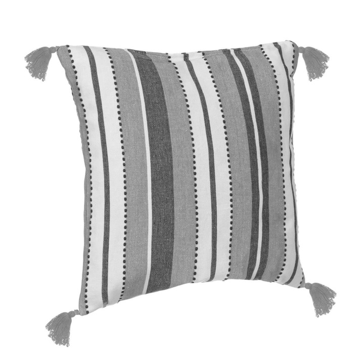 Perna de Vara Ecru Gri cu Ciucuri 40x40cm