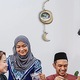 Pandantiv din lemn Kulban cu stea cu cinci colturi, decorare Ramadan, multicolor, dimensiuni variate