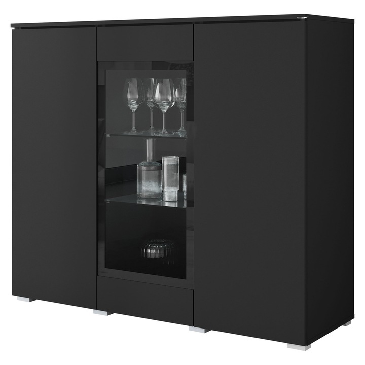 Comoda Sawoti 120, MIRJAN24, negru grafit, 40x120x104 cm