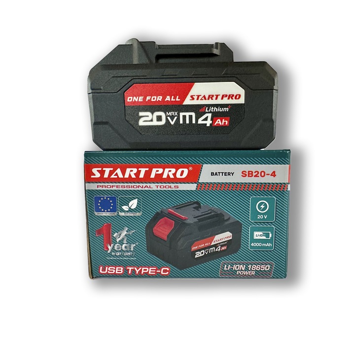 Acumulator 20V, 4Ah StartPro SB20-4, Li-Ion, 20V, Type C