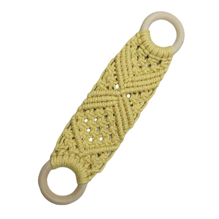 Поставка за кухненски кърпи, Enforose, макраме, 27x6.5см, зелена