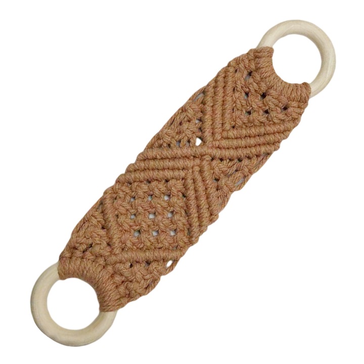 Поставка за кухненски кърпи, Enforose, макраме, кафява 27x6.5см