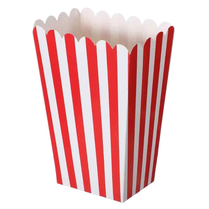 Cutie alimentara de unica folosinta Enforose, design rectangular pliabil, material durabil, rosu/alb