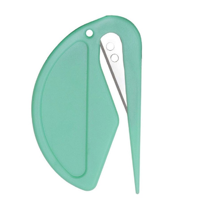 Cutter pentru plicuri Enforose, plastic, design compact, verde