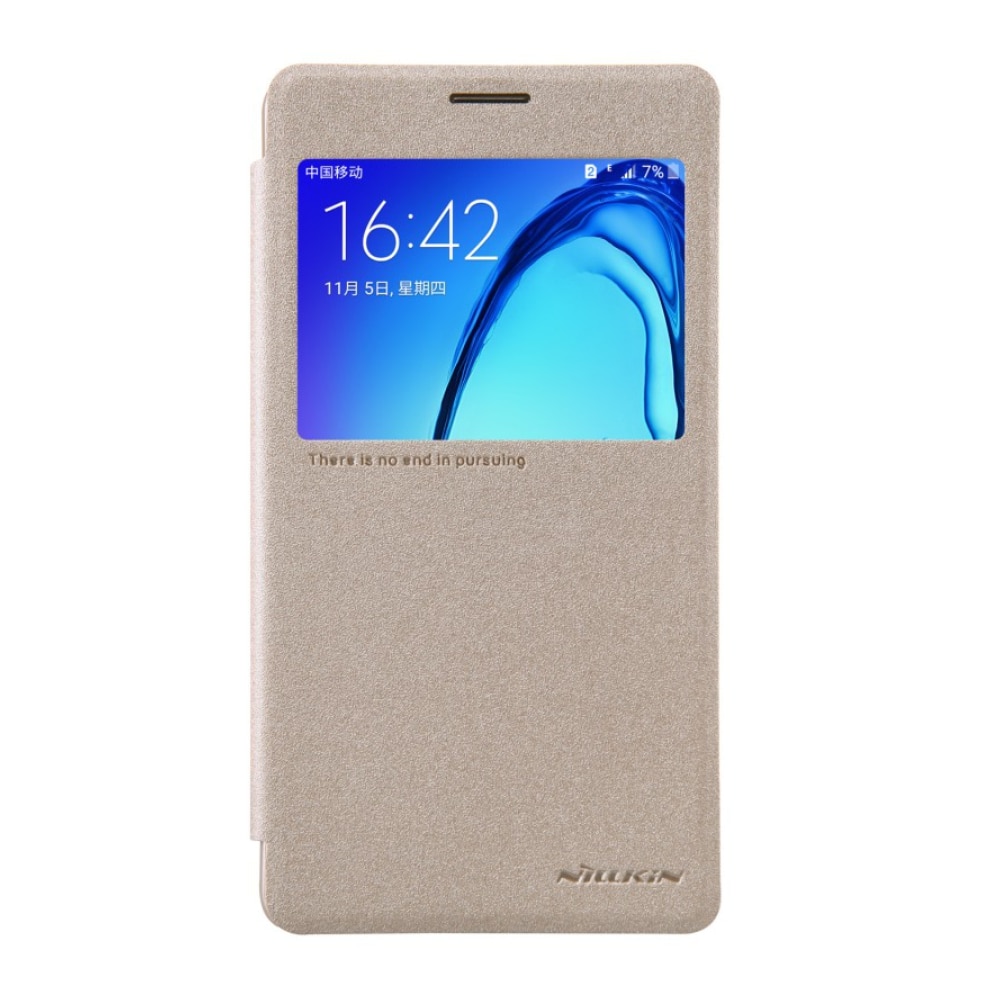 Husa de protectie telefon mobil Book Sparkle compatibila cu Galaxy A5 2017, auriu