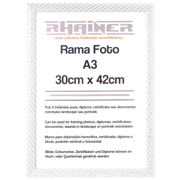 Rama foto Barrio alb+argintiu A3, Createur