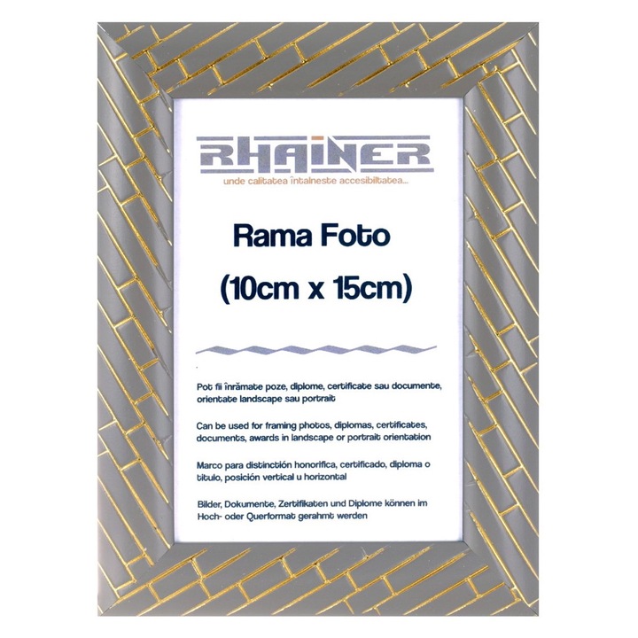 Rama foto Barrio gri+auriu 10x15, Createur