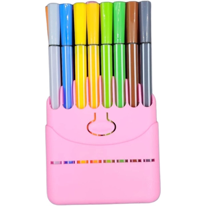 Set 12 Carioci tip Evidentiator, culori vibrante, mix de 12 culori