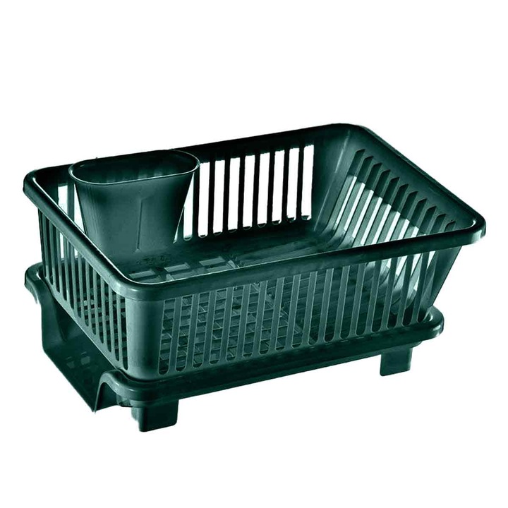 Поставка за отцеждане на съдове Enforose, пластмасова, многостепенен дизайн, със система за отводняване