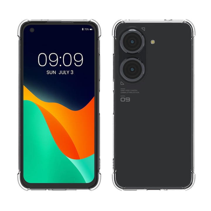 Калъф Kwmobile за Asus Zenfone 10/Zenfone 9, прозрачен, силикон, 61615.03
