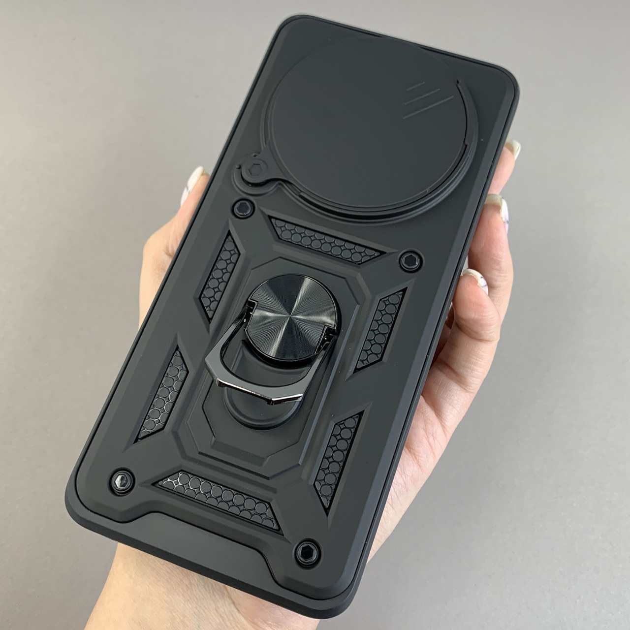 Husa telefon Mat-Tech compatibila cu Xiaomi Redmi Note 14 Pro 5G, Protectie Camera, Inel, Magnet, Anti-Shock, Rugged Protection, Negru