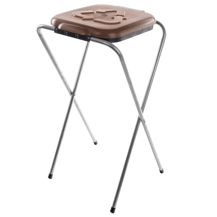 Suport pentru saci de gunoi SORTEX, 120l, metalic, cu elemente plastice, maro