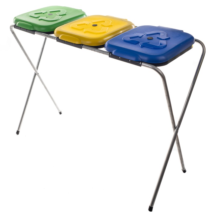 Suport pentru saci de gunoi, SORTEX, 120l, plastic, 16mm, multicolor