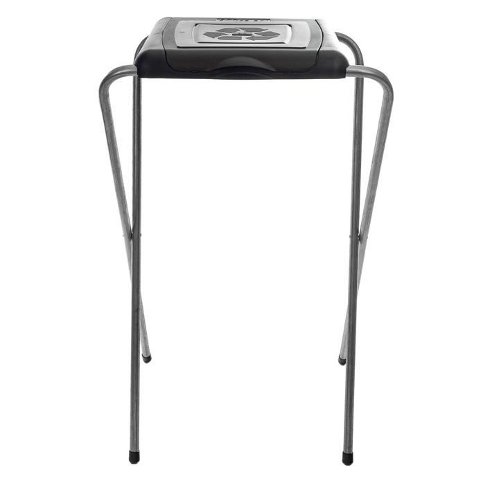 Stojak pentru saci de reciclare ECOselect, 120L, stabil, plastic si metal, negru