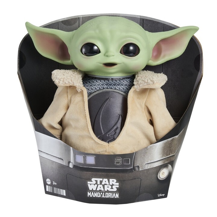 Baby Yoda Grogu figura, Star Wars: The Mandalorian, 28 cm, többszínű
