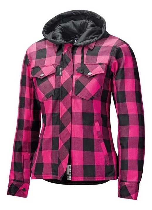 Bark Lumberjack II noi ing, flanel, vall- es konyokvedo, leveheto kapucni, 4 zseb, Fekete/Rózsaszín