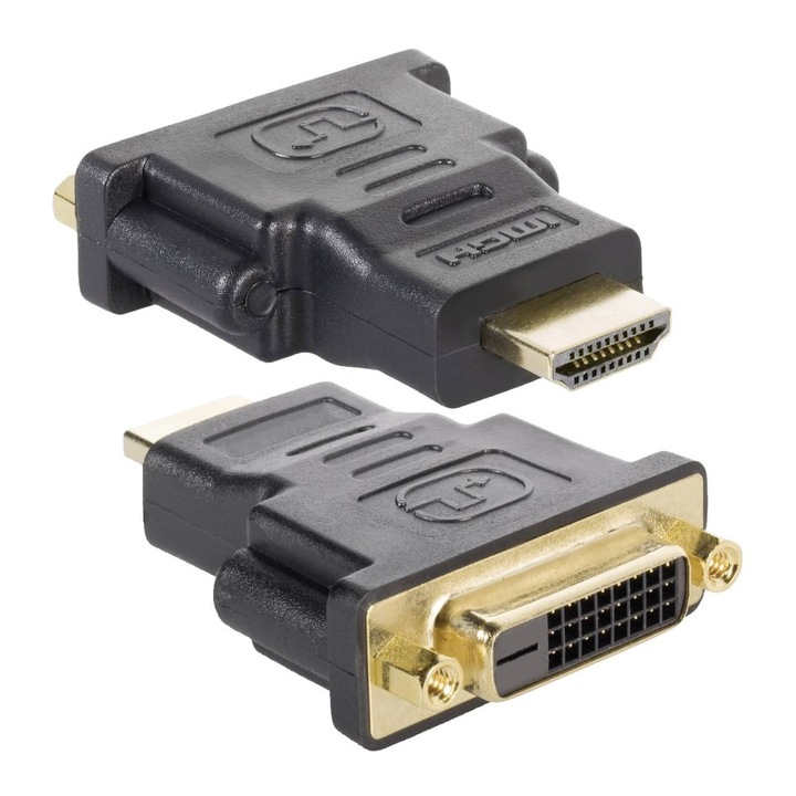 Adaptor HDMI - DVI-D M/F, Techly, negru, 40,2x40,2x15,2mm
