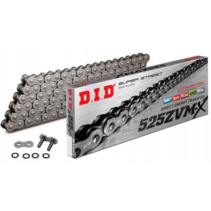 Lant moto DID 525 ZVMX2, 114 oglinzi, X-ring, multicolor, 15-21