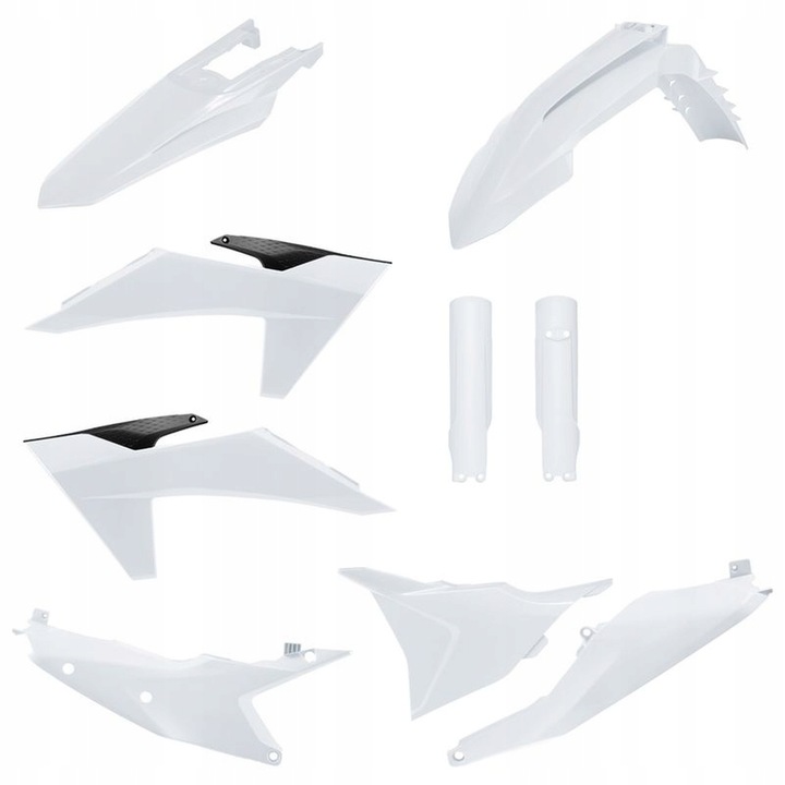 Set carene plastic Polisport, pentru KTM EXC/EXC-F/XC-W/XC-WF '24-'25, alb