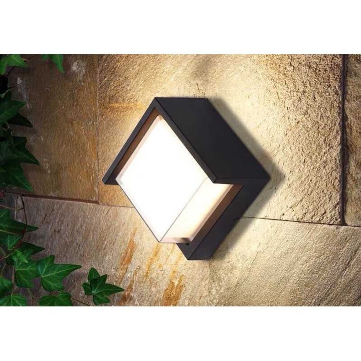 Aplica Led JIJU® Moderna Patrat Exterior 12W Lumina Calda