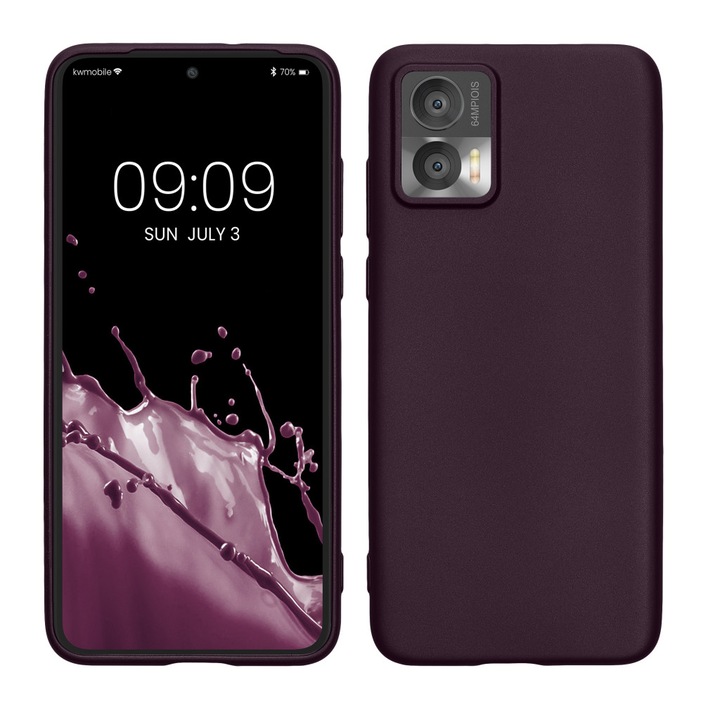 Kwmobile tok Motorola Edge 30 Neo-hoz, sötétlila, szilikon, 61680.115