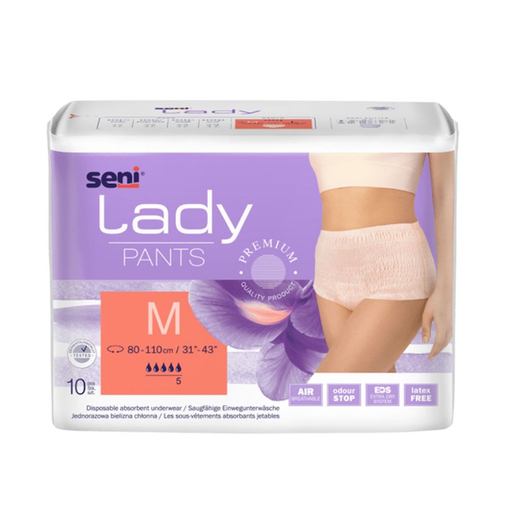 Pachet 3 X Scutece Adulti Lady Seni Pants M 10buc