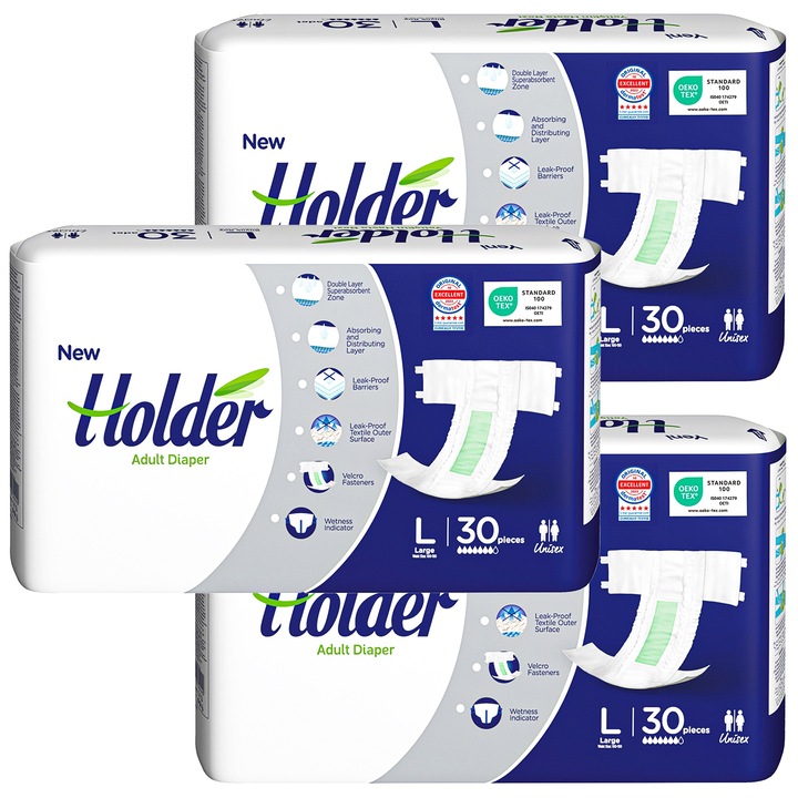 Tartós felnőtt pelenka, L-es méretű, derékbőség 100-150 cm, 90 db