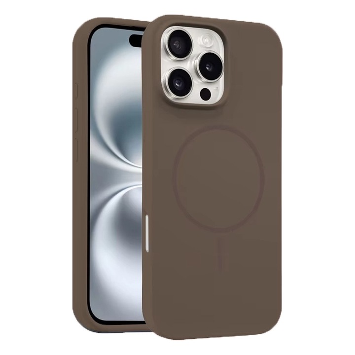 Husa pentru Apple iPhone 16 Pro Max, SoftGuard Protect, Incarcare de Tip MagSafe, Interior de Microfibra, Silicon Moale, Placut la Atingere, Anti-Alunecare, Absoarbe Socurile, Anti-Amprente, Ultra-Slim, Magnet Puternic, Maro