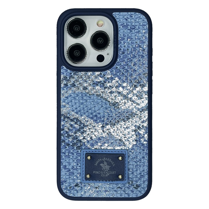 Prémium tok iPhone 15 Pro Max Santa Barbara Polo & Racquet Club Sagar Navy telefonhoz, Magsafe kompatibilis