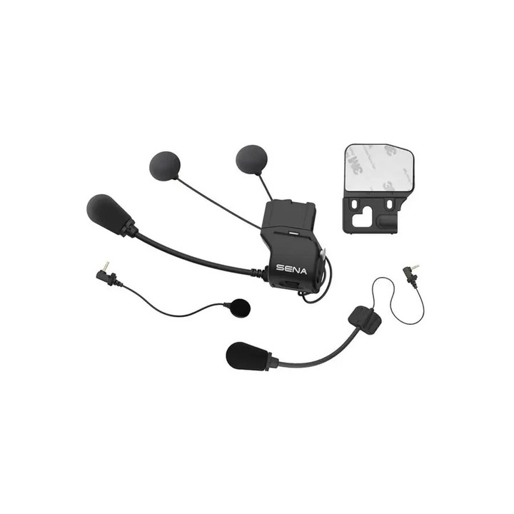 Sistem de comunicatie pentru motociclete, Set montaj Sena pentru intercom 20S EVO, 30K cu microfon si casti, Negru, SC-A0318