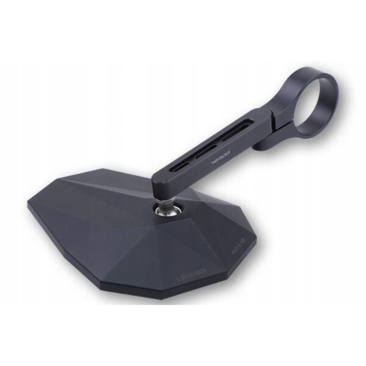 Oglinda pentru ghidon moto HIGHSIDER STEALTH-X6, aluminiu anodizat, 125x150x90mm, negru mat