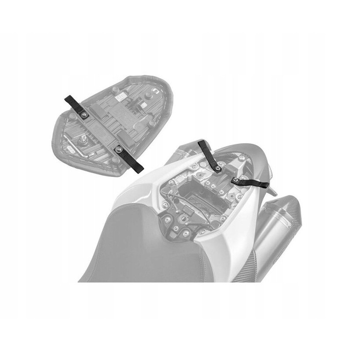 Motorkerékpár csomagtartó rögzítő készlet, Triumph, 80mm/95mm, tartozékokkal, fekete