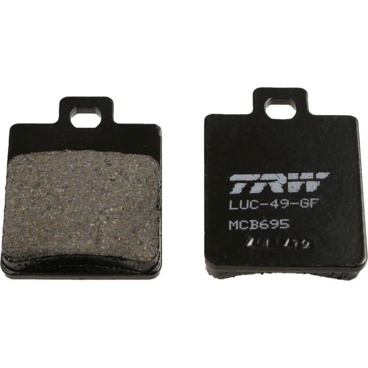 Placuta de frana TRW MCB695, Pentru DERBI SONAR; GILERA RUNNER, RUNNER SP, organic, 48,8x35,3x6,9mm