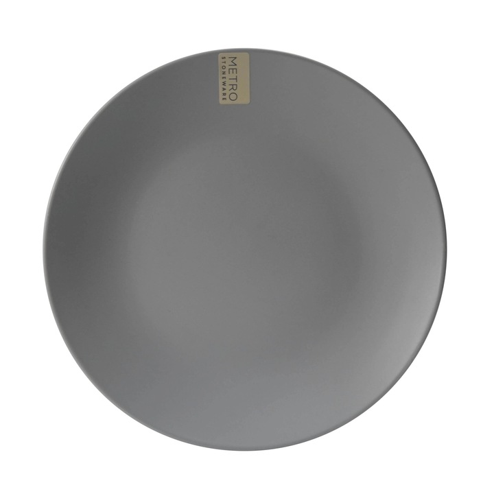 Farfurie intinsa Clay Metro, 26,5cm, gri, ceramica