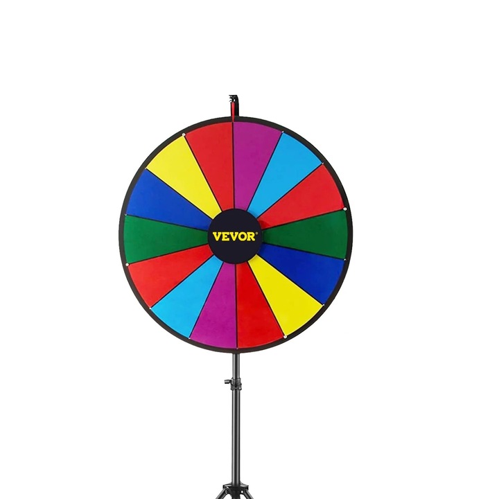 Колело за награди, 14 персонализирани слота, регулируема височина 117-155 см, многоцветно