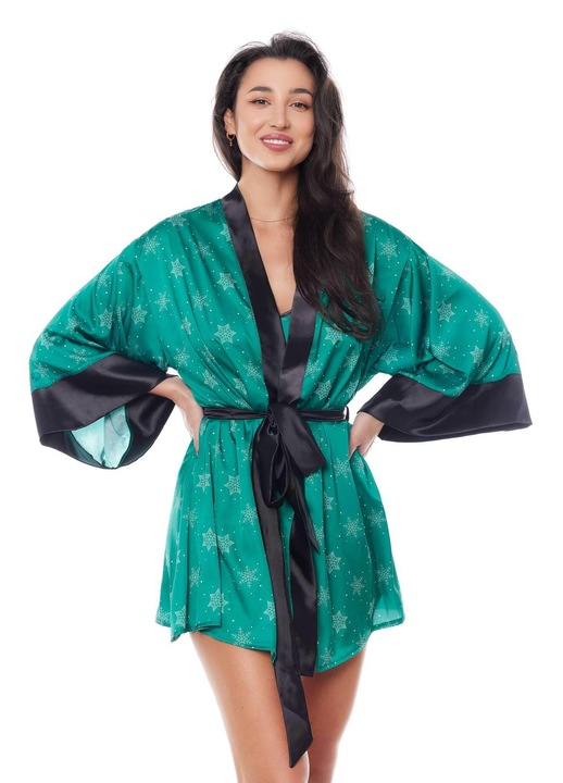 Halat, verde, S/M, cu maneci largi, legare in talie