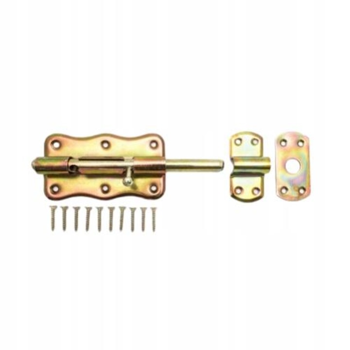 Резе, BKshop, Wo 120 кръгла болтова брава 120x60 mm, метален материал, използва се за врата, шкаф, прозорец, рафт, маса, 391 g, хром злато