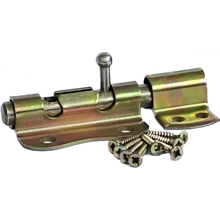 Резе, BKshop, Wo 70G цилиндър с кръгъл винт 70x70 mm, метален материал, използва се за врата, шкаф, прозорец, рафт, маса, 120 g, хром злато